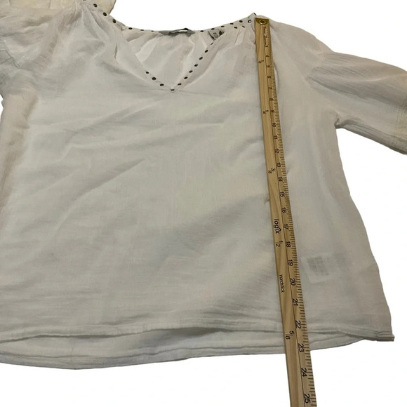SCOTCH & SODA Embroidered Cotton Peasant Blouse size 1/2 comparable to a medium - Picture 10 of 11